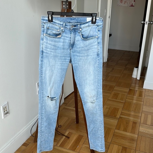 Rag&Bone Fit 1 ripped knee blue jeans 30x32 - Picture 3 of 4